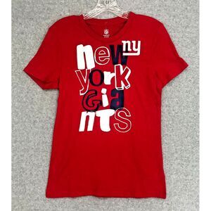NWT New York Giants T-Shirt Youth XL 16 NFL Team Apparel Red Spellout NEW!‎